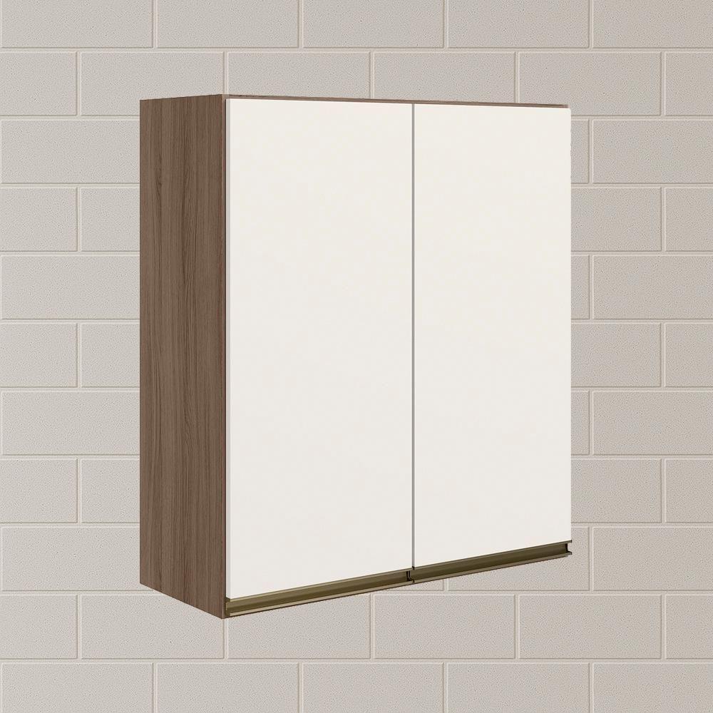 Armario Aereo 2 Portas Mdf 70 Cm Kali 12208 Carvalho Toq Off White Cetim Nicioli Carvalho Toq Off White Cetim - 6