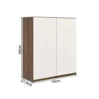 Armario Aereo 2 Portas Mdf 70 Cm Kali 12208 Carvalho Toq Off White Cetim Nicioli Carvalho Toq Off White Cetim - 2