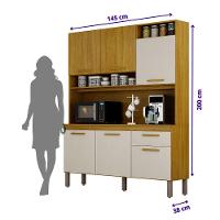 Armário Cozinha Naya 6 Pts 1gvt Nicho Decorativo Mobilihouse Off White Acetinado/cinamomo - 6