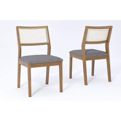 Cadeira Sala De Jantar Bella Kit 2 Un Carvalho-linho Grafite - Cimol