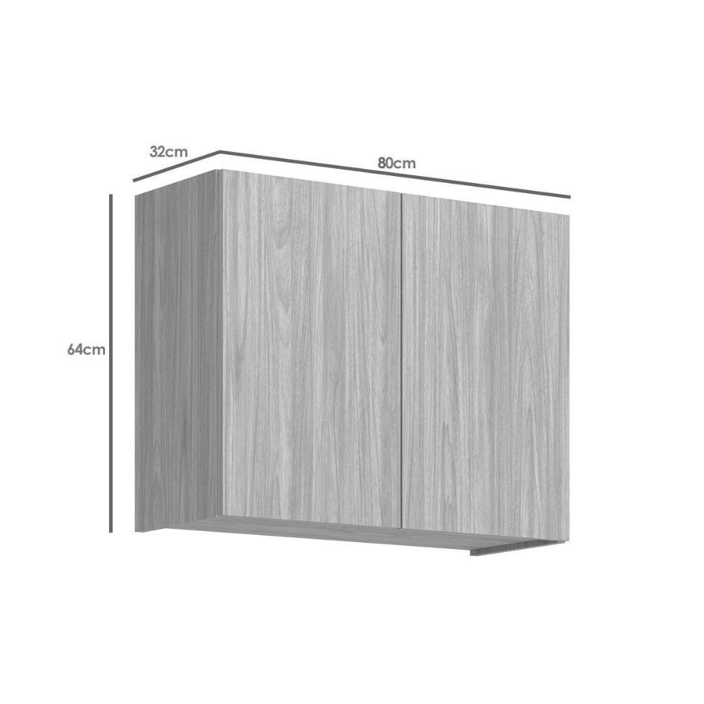 Armário De Cozinha Modulado Rebeca C- 2 Portas 80cm Mel - Movelbento - 2