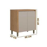 Balcão Cozinha Pequeno 2 Portas 80cm Jequitibá/gris - 3