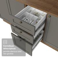 Armário De Cozinha Compacta 180 Cm Rustic-cinza Vik Madesa 03 Rustic-cinza - 7