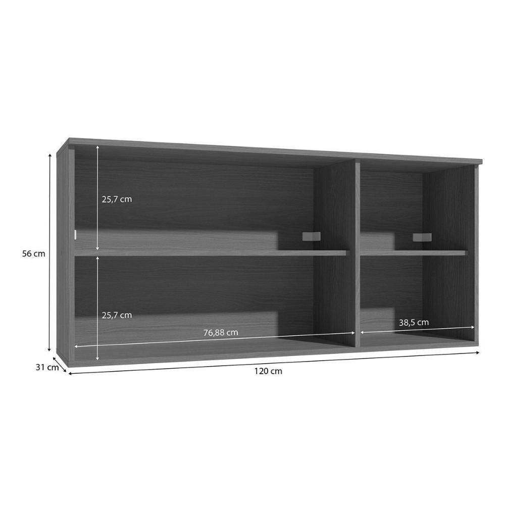 Armário Aéreo P- Cozinha Linna T733 C- 3 Portas 120cm Canela - Kappesberg - 3