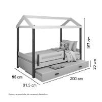 Cama Casa Elisa Branco/mel Com Led E Cama Auxiliar - 2