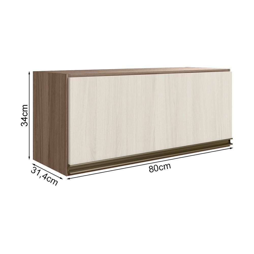 Armario Aereo Basc Mdf 80 Cm Kali 16341 Carvalho Toq Bianco Toq Nicioli Carvalho Toq Bianco Toq - 5