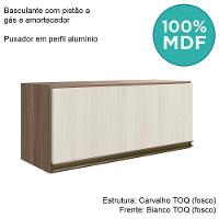 Armario Aereo Basc Mdf 80 Cm Kali 16341 Carvalho Toq Bianco Toq Nicioli Carvalho Toq Bianco Toq - 6