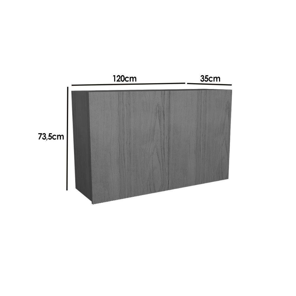 Armário Aéreo P- Cozinha Denver Ph 3105 C- 2 Portas 120cm Freijo Rocks - Herval - 4