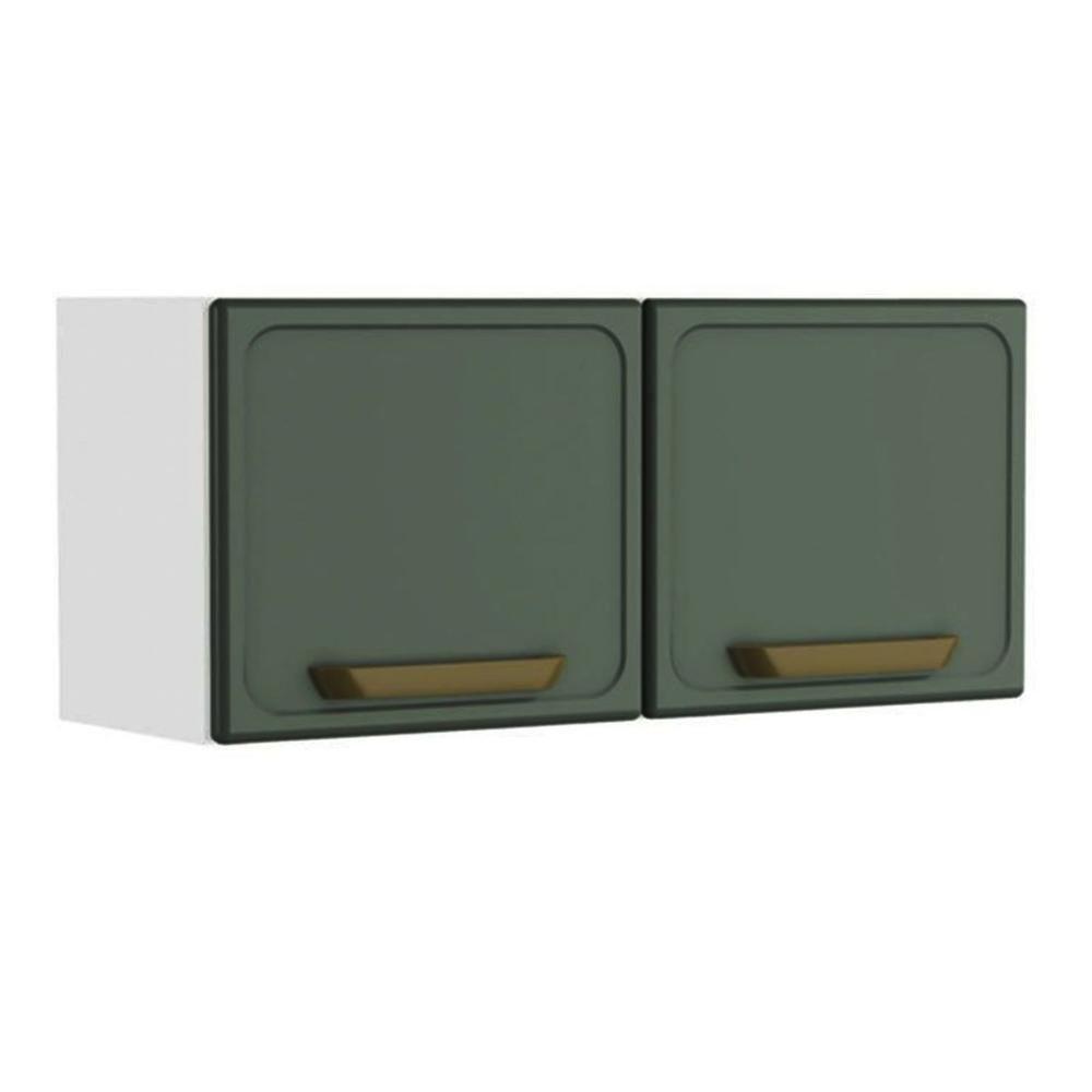Armário Aéreo Cozinha Modulado Bella C- 2 Portas 80cm Verde - Bertolini - 1