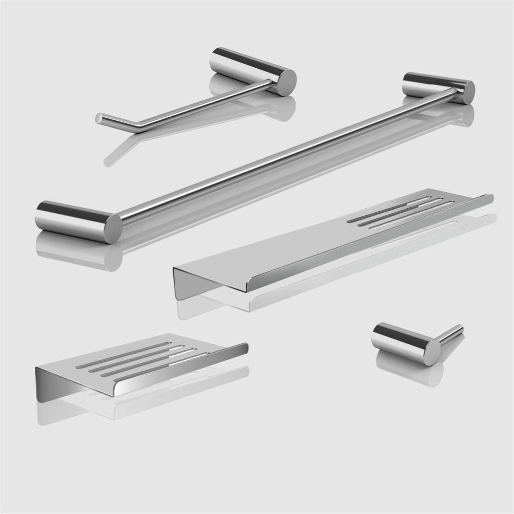 Kit Acessórios Para Banheiro Escovado 5 Peças Grego Metal 2102or - 3