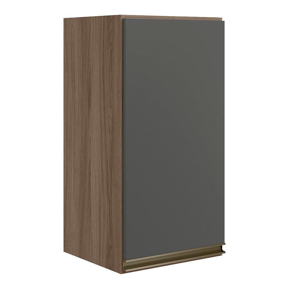Armario Aereo 1 Porta Mdf 35 Cm Kali 16089 Carvalho Toq Chumbo Nicioli Carvalho Toq Chumbo - 1