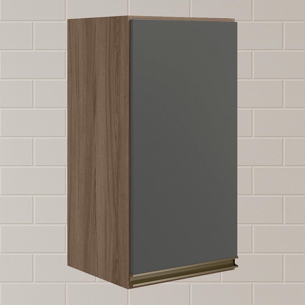 Armario Aereo 1 Porta Mdf 35 Cm Kali 16089 Carvalho Toq Chumbo Nicioli Carvalho Toq Chumbo - 2