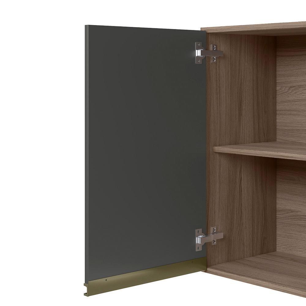 Armario Aereo 1 Porta Mdf 35 Cm Kali 16089 Carvalho Toq Chumbo Nicioli Carvalho Toq Chumbo - 5