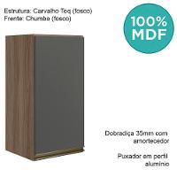 Armario Aereo 1 Porta Mdf 35 Cm Kali 16089 Carvalho Toq Chumbo Nicioli Carvalho Toq Chumbo