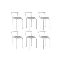 Banqueta De Cozinha 105 Kit 6 Uni Branco-courano Branco - Carraro - 1