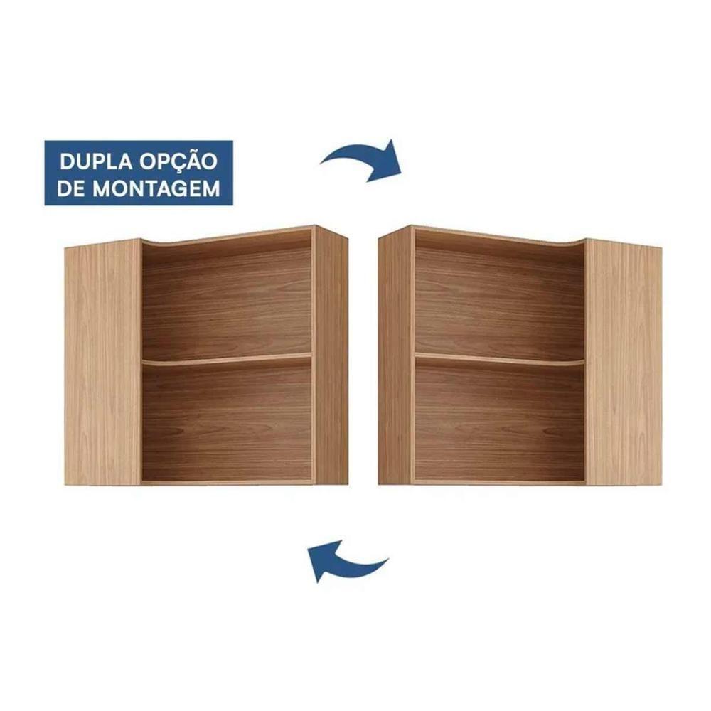 Armário Aéreo P- Cozinha Divina Canto Reto C- 2 Nichos 92cm Freijo - Cinamomo - Mgm - 3