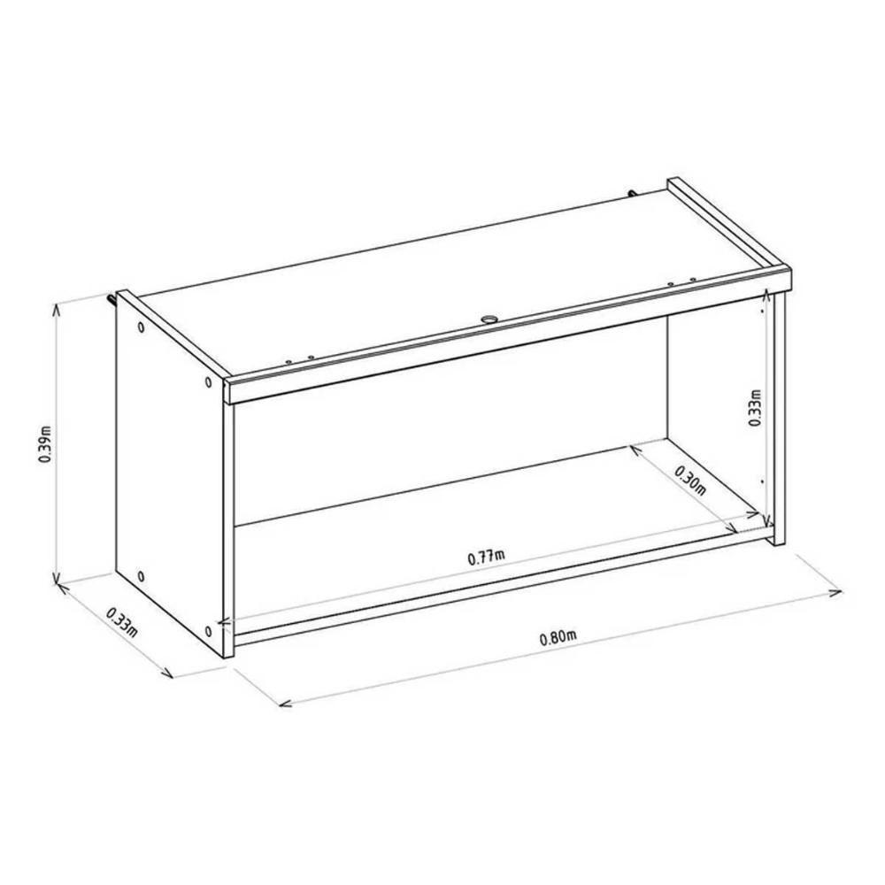 Armário Aéreo Cozinha Modulado Allure C- 1 Porta Basculante 80cm Jequitiba-gris Fosco - Linea Brasil - 2