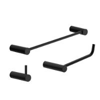 Kit Acessório Banheiro Preto Fosco 3 Peças Grego Metal 2030or - 1