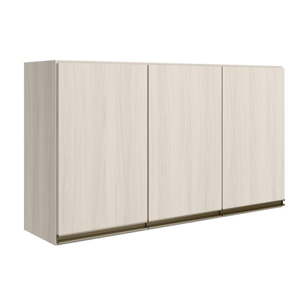 Armario Aereo 3 Portas Mdf 120 Cm Kali 12197 Bianco Toq Bianco Toq Nicioli Bianco Toq Bianco Toq - 1