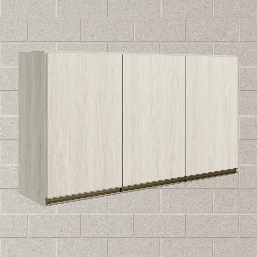 Armario Aereo 3 Portas Mdf 120 Cm Kali 12197 Bianco Toq Bianco Toq Nicioli Bianco Toq Bianco Toq - 2