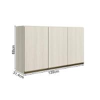 Armario Aereo 3 Portas Mdf 120 Cm Kali 12197 Bianco Toq Bianco Toq Nicioli Bianco Toq Bianco Toq - 3