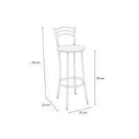 Banqueta Sala De Jantar Petra 1b700cr Aço 1 Un Cromado-boucle Cinza - Kappesberg - 2