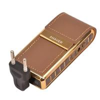Barbeador E Aparador Kemei Rscw-5500 Recarregável Dourado Com Couro E Espelho Bivolt - 3