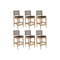 Banqueta Sala De Jantar Liz 1bmm009ca Premium Madeira Maciça Kit 6 Un Carvalho-boucle Grafite-tela Grafite - Kappesberg - 1