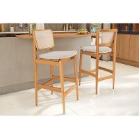 Banqueta Sala De Jantar Liz 1bmm009ca Premium Madeira Maciça Kit 6 Un Carvalho-boucle Grafite-tela Grafite - Kappesberg - 9