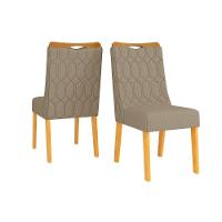 Cadeira Sala De Jantar Bia Cedro-linho Bege - Dj Móveis - 1