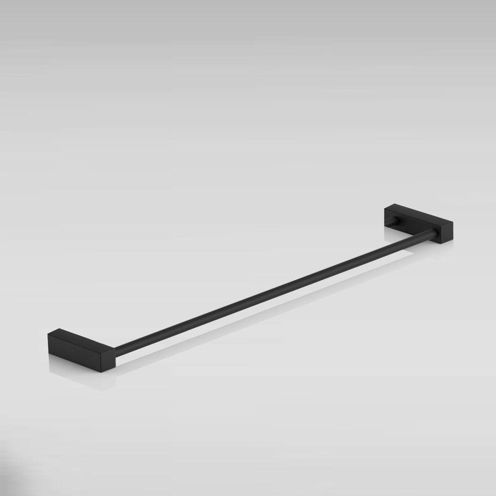 Porta Toalha Toalheiro De Rosto Para Banheiro Preto Fosco Troia 50cm - 3