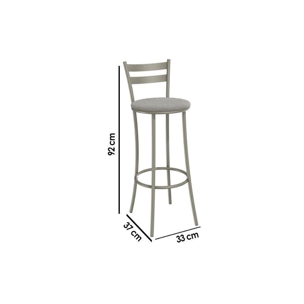 Banqueta Sala De Jantar Jade 1b699nk Aço 1 Un Niquel-ano Marrom - Kappesberg - 2