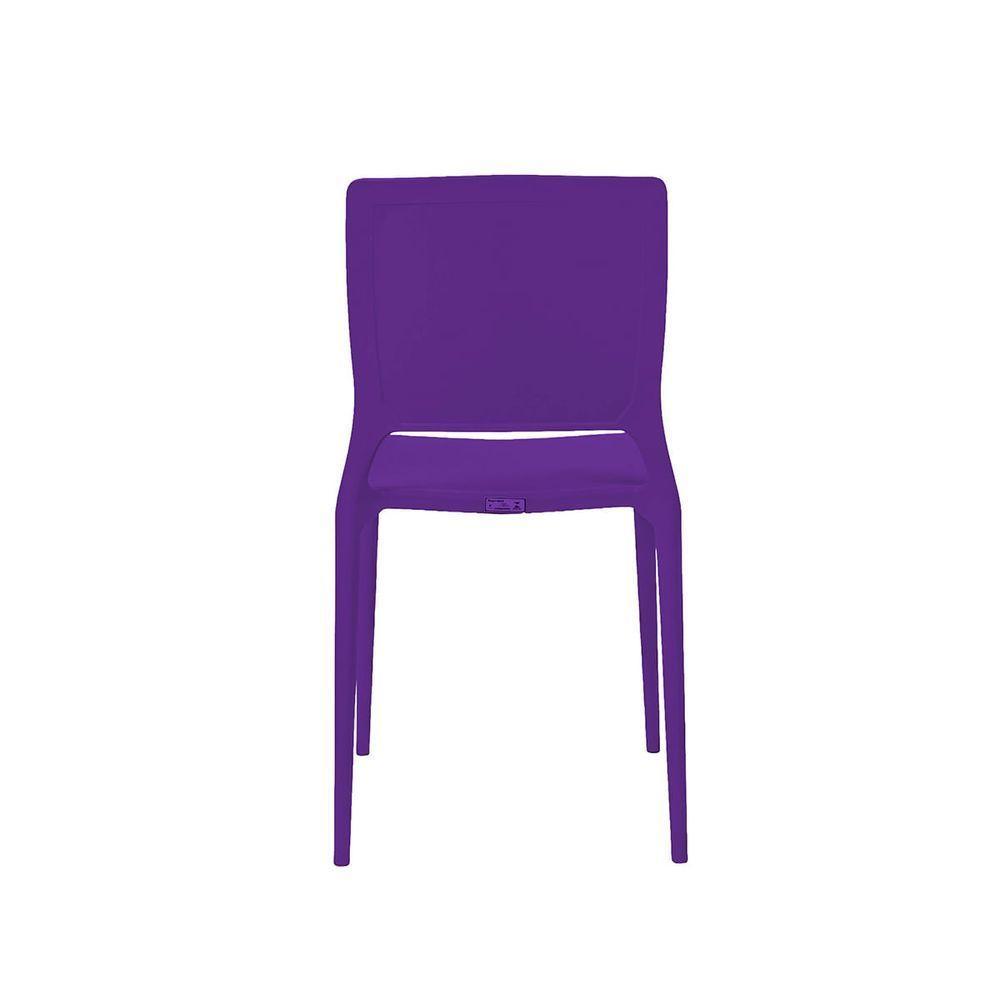 Cadeira Empilhável Urano Roxa Polipropileno - 4