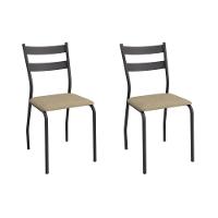 Cadeira Sala De Jantar Bali 2c141prf Aço Kit 2 Un Preto-ano Capuccino - Kappesberg - 1