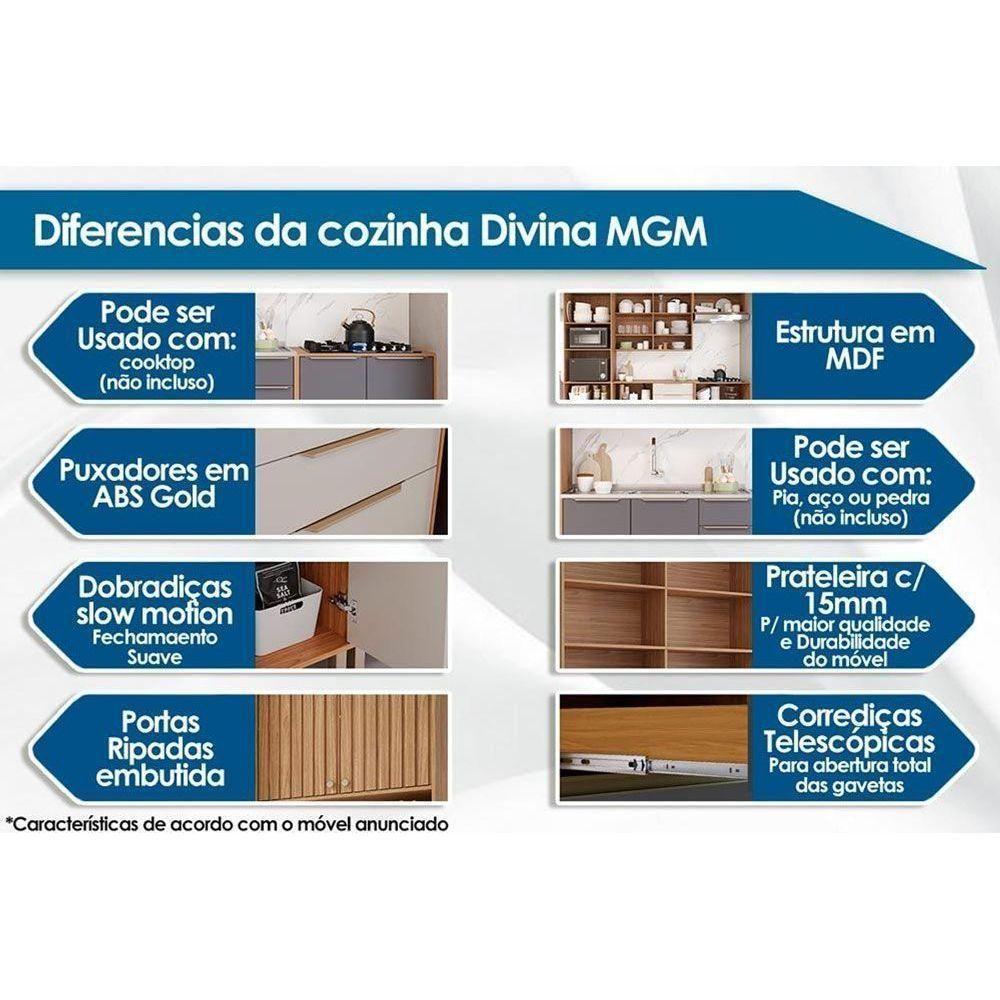 Armário Aéreo P- Cozinha Esplêndida Canto Reto C- 2 Nichos 92cm Cinamomo - Mgm - 2
