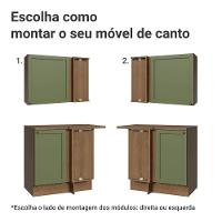Armário De Cozinha Completa De Canto 399 Cm Rustic-verde Vik Madesa 02 Rustic-verde - 9