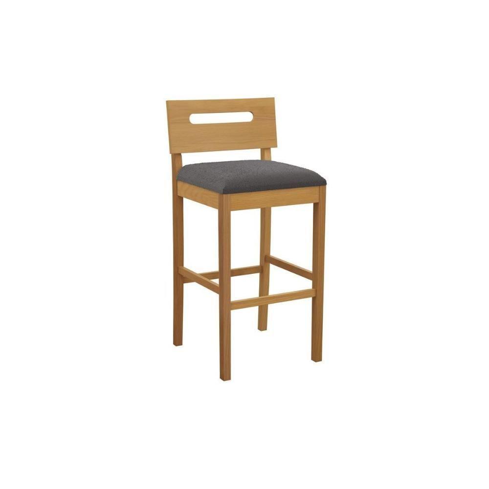 Banqueta De Cozinha Mia Madeira Maciça 1bmm007ca 1 Un Carvalho-boucle Grafite - Kappesberg - 1