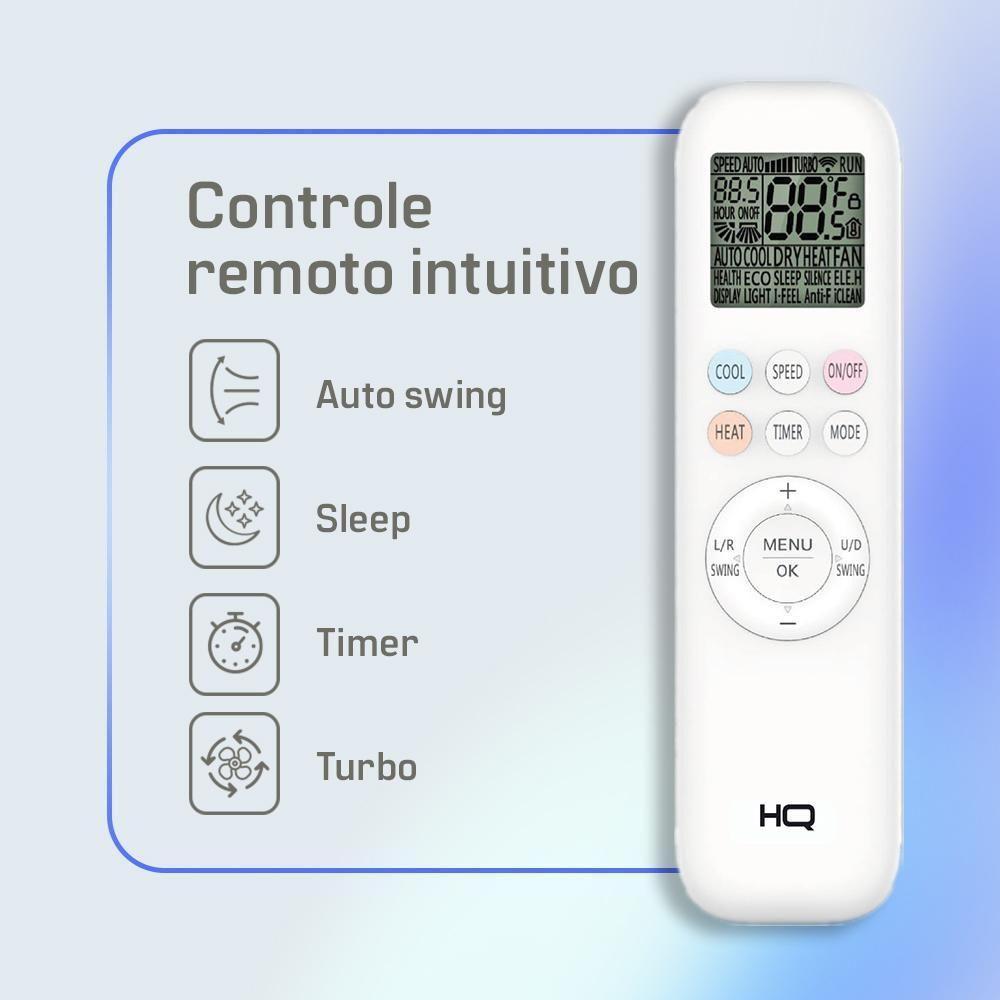 Ar Condicionado Split HQ Hi Wall Inverter 24.000 BTU/h Quente E Frio Monofásico Branco HQ-INV24000QFA 220V - 9