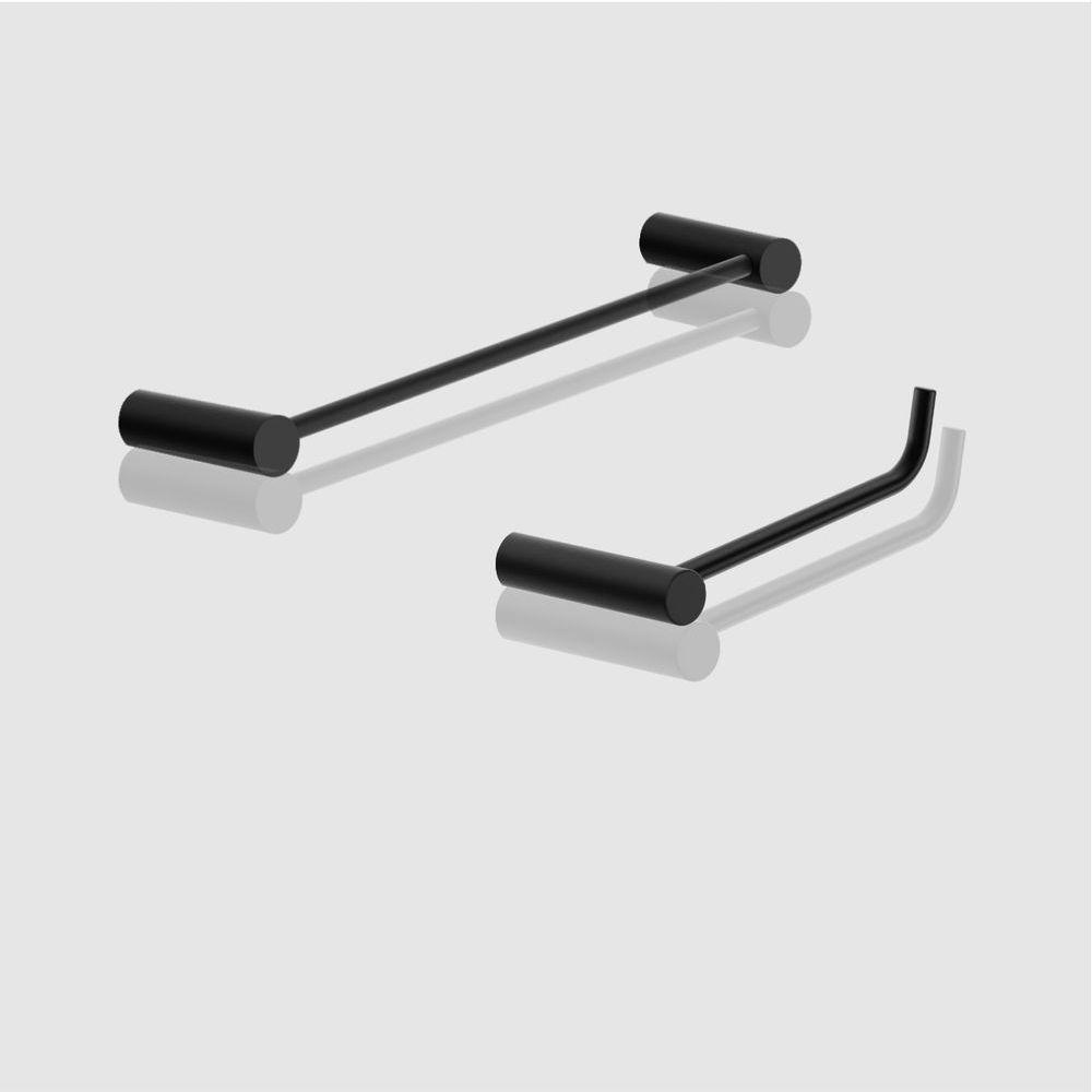 Kit De Acessórios Para Banheiro 2 Peças Preto Fosco Grego Metal 2010or - 3