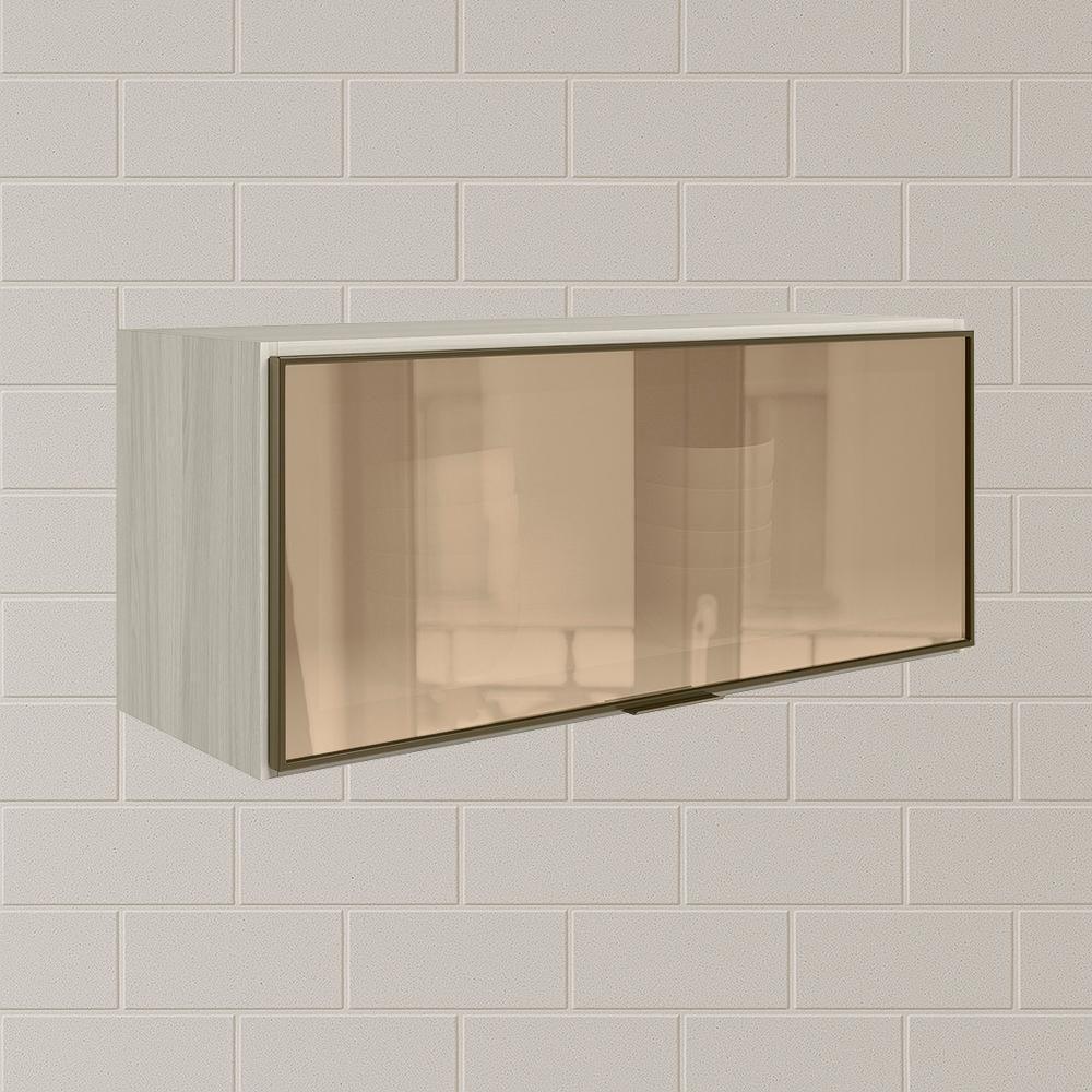 Armario Aereo Basculante Vidro Mdf 80 Cm Kali 1634161 Bianco Toq Nicioli Bianco Toq - 5