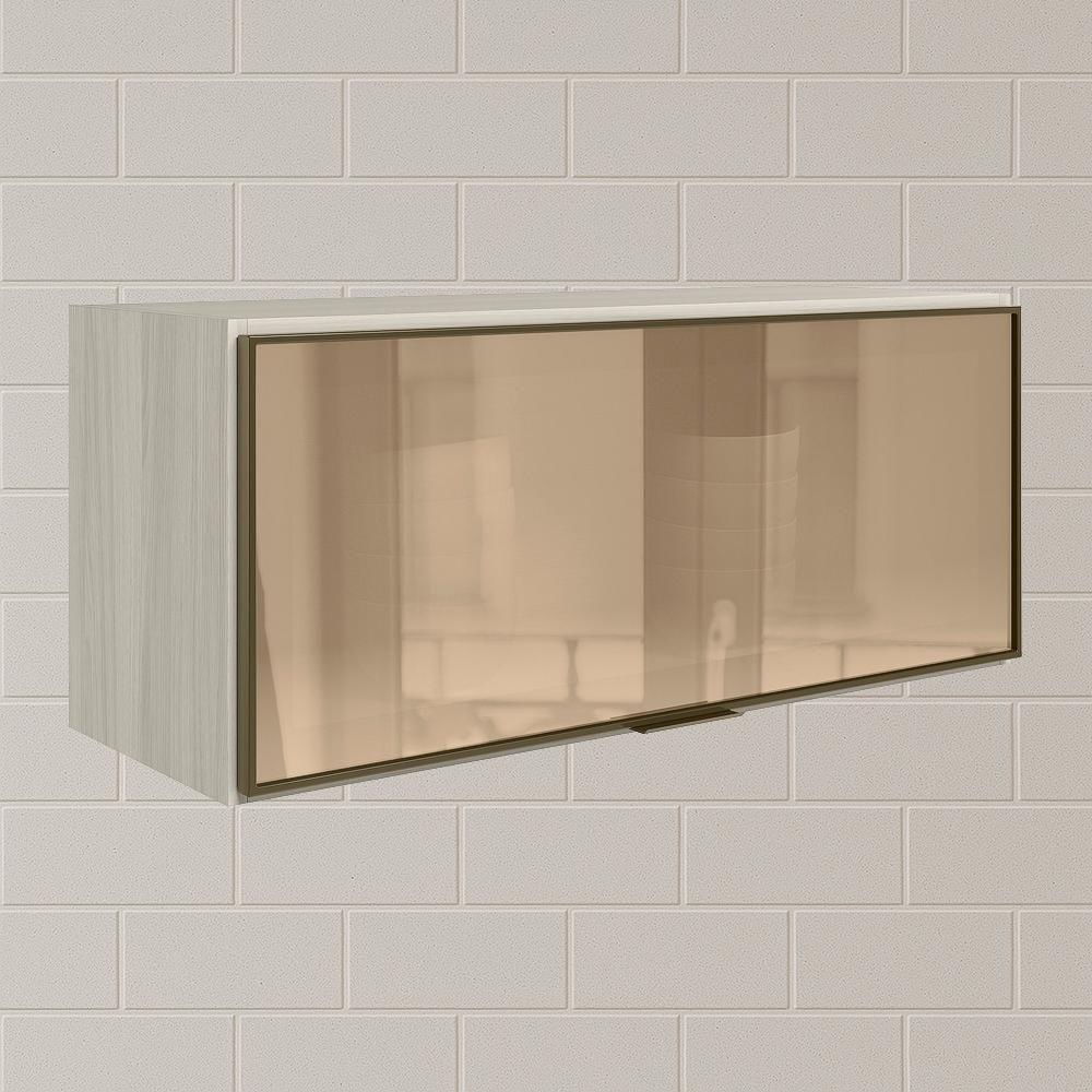 Armario Aereo Basculante Vidro Mdf 80 Cm Kali 1634161 Bianco Toq Nicioli Bianco Toq - 6