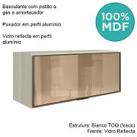 Armario Aereo Basculante Vidro Mdf 80 Cm Kali 1634161 Bianco Toq Nicioli Bianco Toq - 3