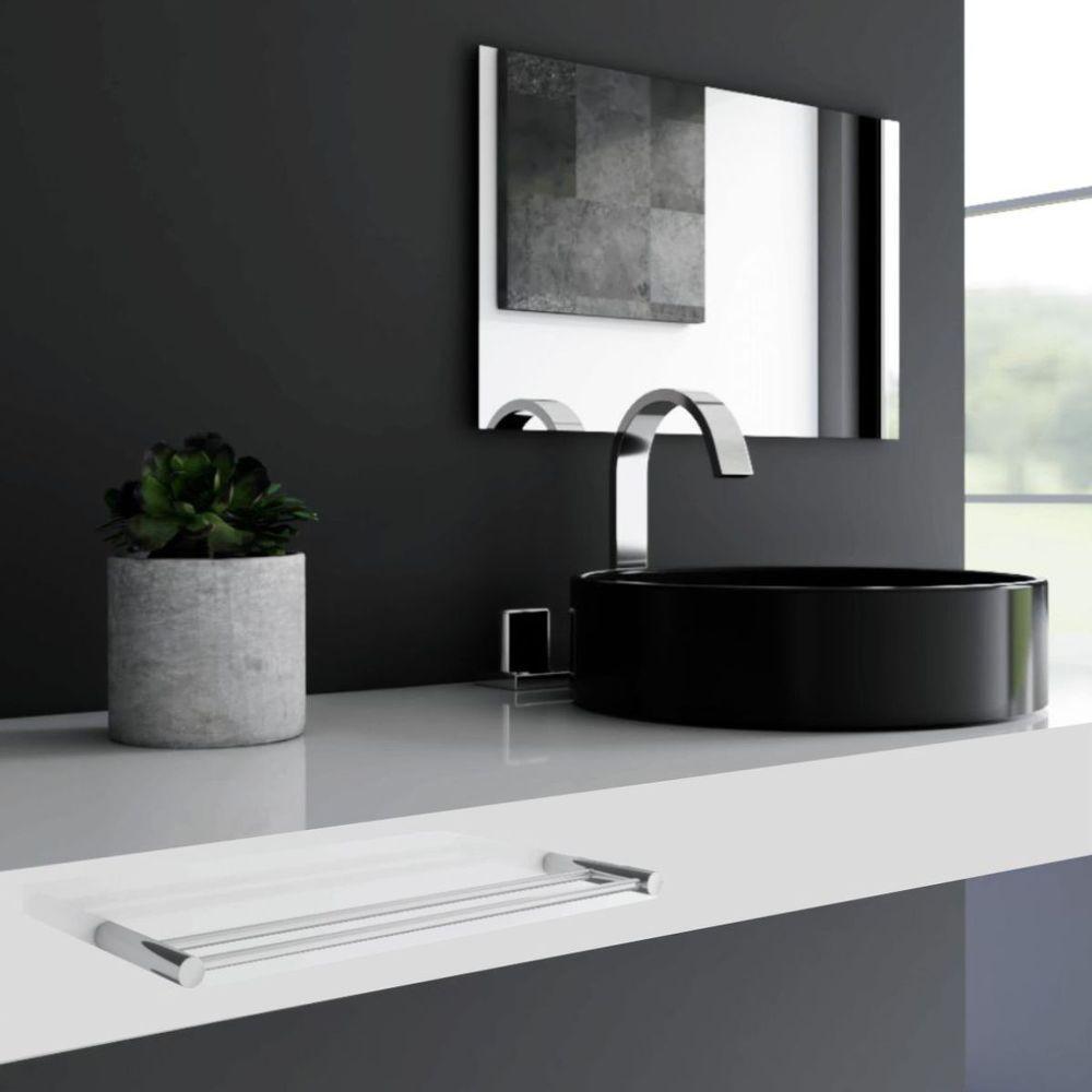 Porta Toalha Toalheiro Duplo Rosto Para Banheiro Alto Brilho Orion 40cm - 4