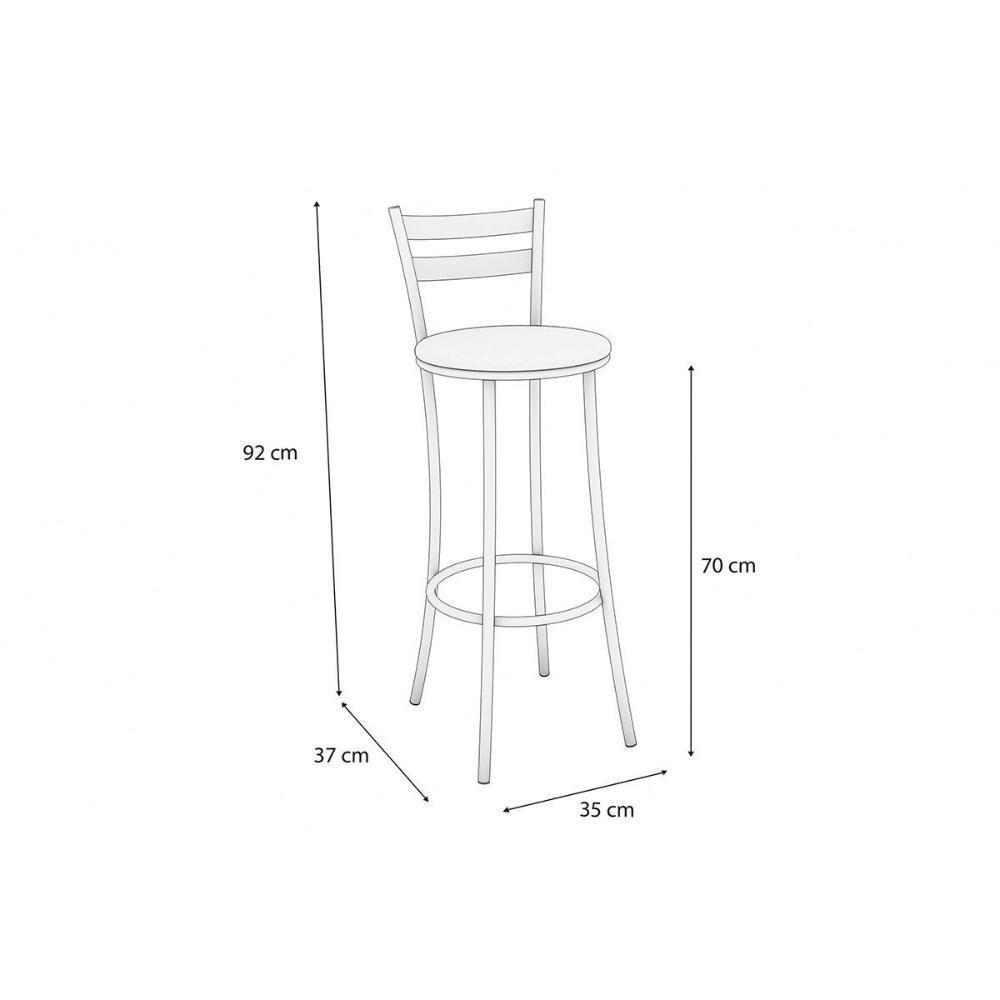 Banqueta Sala De Jantar Jade 1b699prf Aço 1 Un Preto-ano Branco - Kappesberg - 2