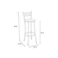 Banqueta Sala De Jantar Jade 1b699prf Aço 1 Un Preto-ano Branco - Kappesberg - 2