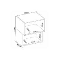 Armário Aéreo P- Cozinha Proença C- 2 Portas Basculante (1 C- Vidro Reflecta) 60cm Nogueira-carbono Prime Tx - Demóbile - 3