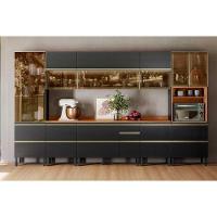 Armário Aéreo P- Cozinha Proença C- 2 Portas Basculante (1 C- Vidro Reflecta) 60cm Nogueira-carbono Prime Tx - Demóbile - 10