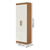 Armario Multiuso 2 Portas 183x60 Cm 2000191 Atacama Off White Armoveis Atacama Off White - 3