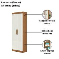 Armario Multiuso 2 Portas 183x60 Cm 2000191 Atacama Off White Armoveis Atacama Off White - 5