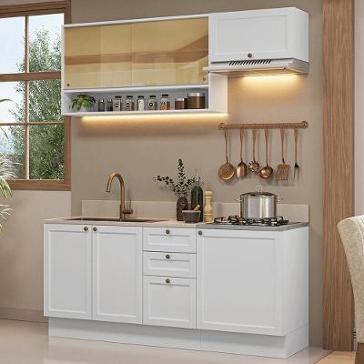 Armário De Cozinha Completa 180 Cm Branco Vik Madesa 05 Branco